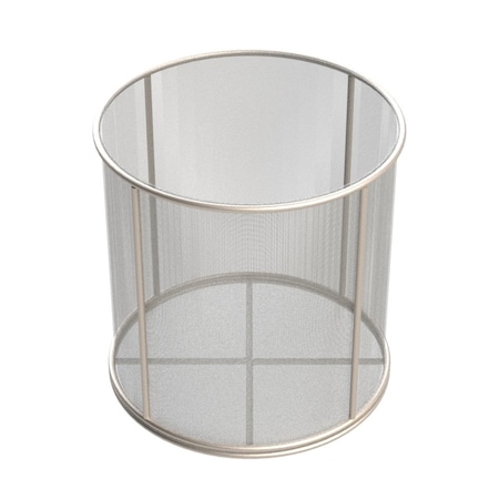 Anysizebasket Round Wire Mesh Basket: 8Dia. x 8H, 304 SS, 3/16 Rod Frame, No Handles, Mesh: 30 x .012 TMT-080RND080-N30S